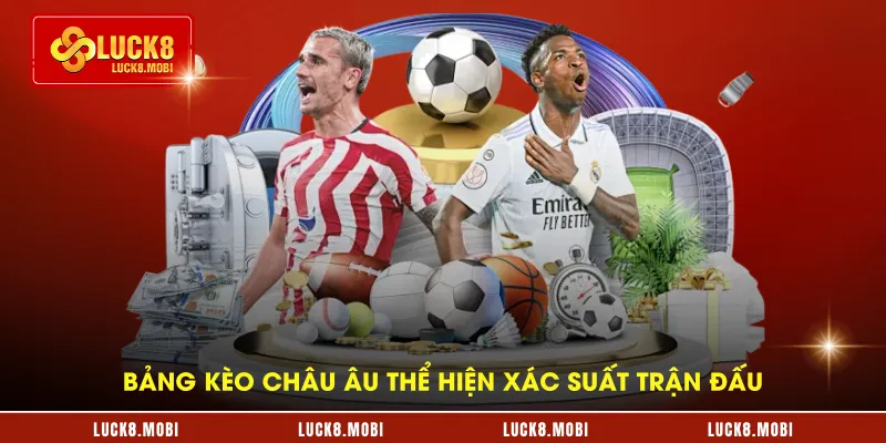 Bảng kèo châu âu thể hiện xác suất trận đấu